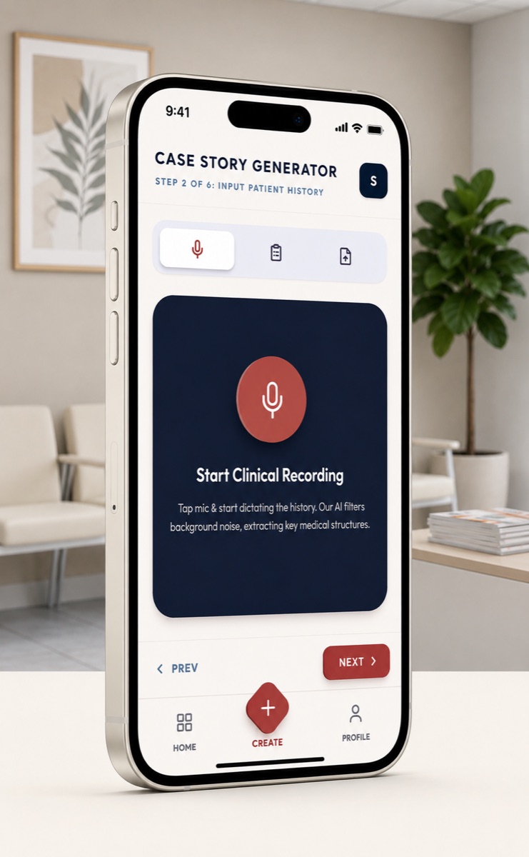 Malae Tech app — starting a clinical recording